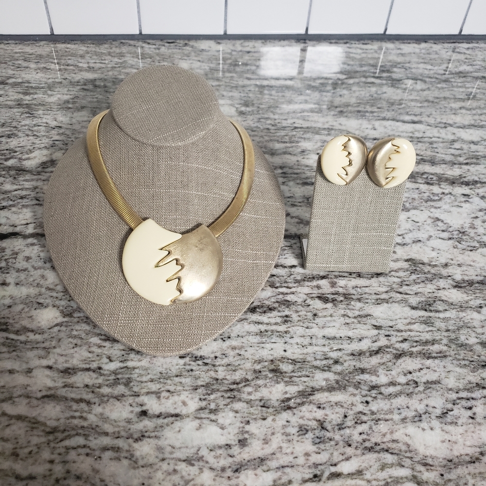 Vintage mid-century necklace and earrings
